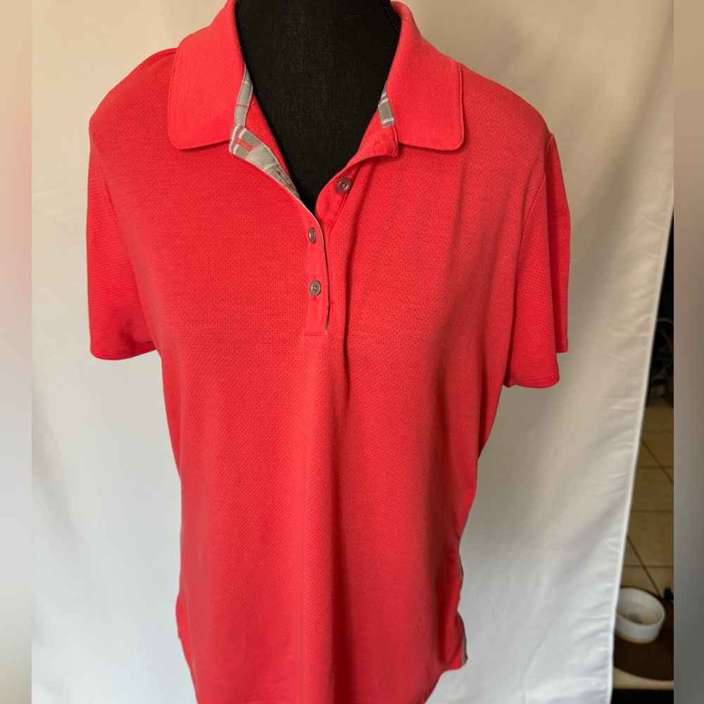 Adidas XL pink collared short sleeve shirt